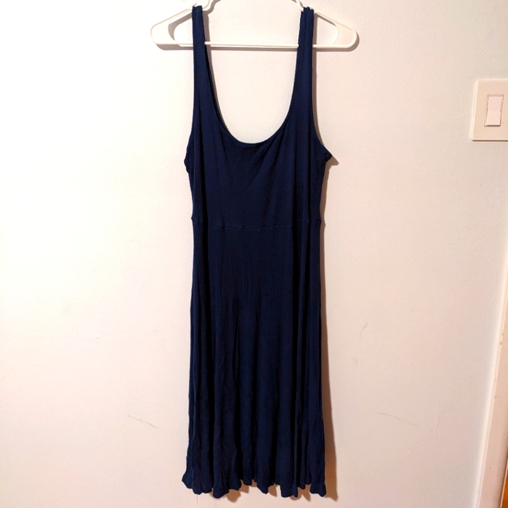 ModCloth Blue Casual Conviction Sleeveless Ribbed Dress Size XL
